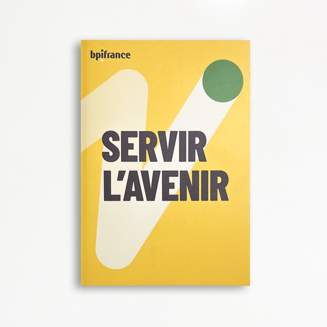 Carnet jaune Bpifrance - Vue de face, format A5 (15x21 cm), 80 pages, papier PEFC - Big Boutique Bpifrance.