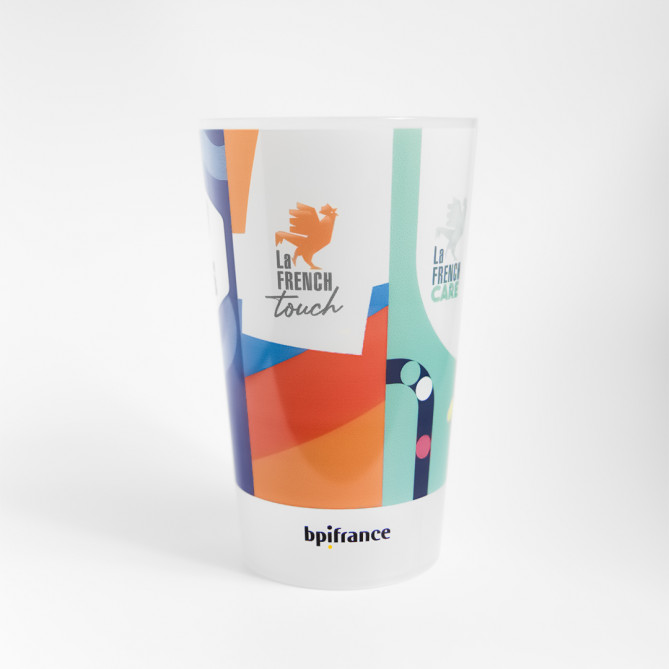 Gobelet Bpifrance - Vue de face, écocup 33cl, couleurs des communautés - Big Boutique Bpifrance.